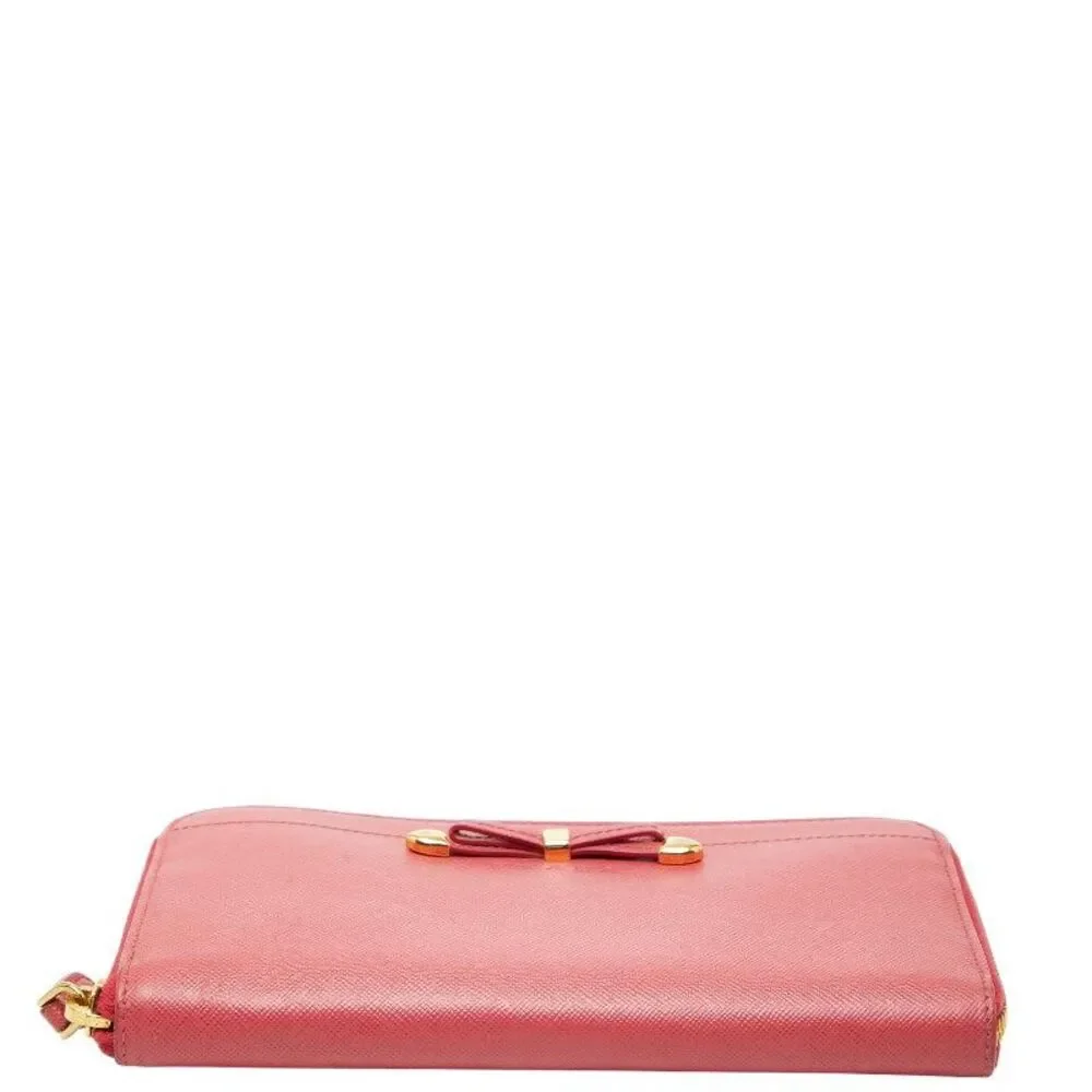 Prada Ribbon Round Zip Long Wallet